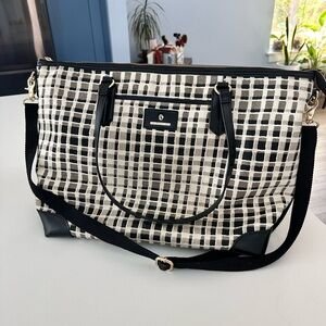 Spartina 449 Black, Tan and White Checkered Tote Bag
